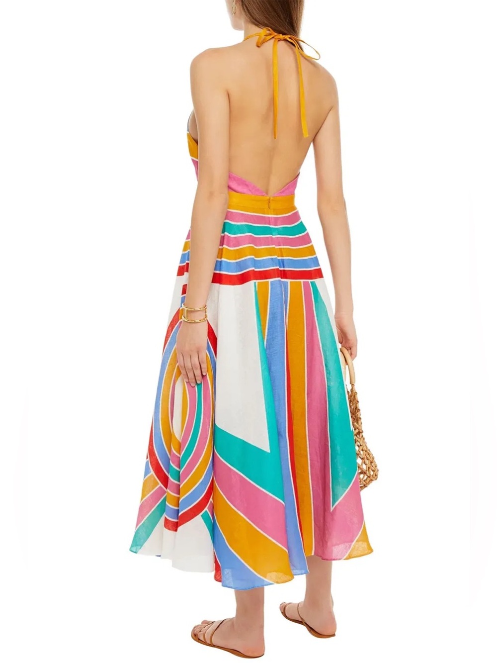 Zimmermann Multicolor Maxi Skirt with Curved Stripe Print size 1=6 US - Picture 2 of 7